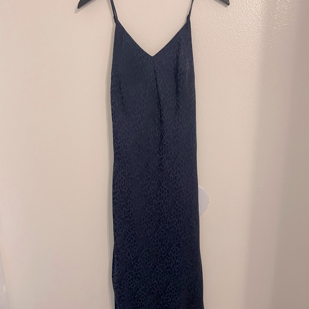 Navy printed slip dress